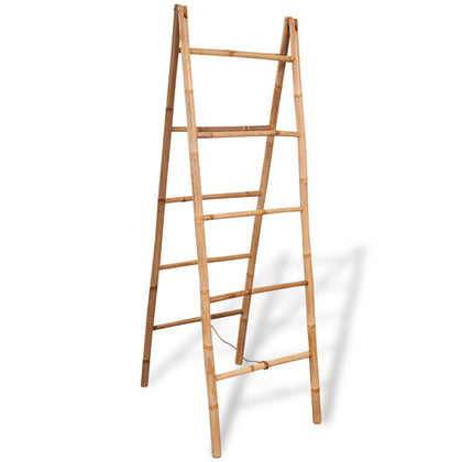 vidaXL Double Towel Ladder with 5 Rungs Bamboo 19.7