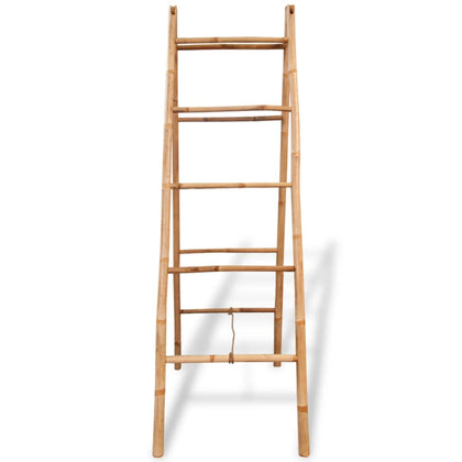 vidaXL Double Towel Ladder with 5 Rungs Bamboo 19.7