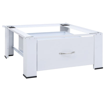 vidaXL Washing Machine Pedestal with Drawer White-0