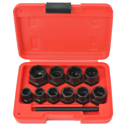 vidaXL 11 Piece Bolt Extractor Set for Damaged Bolts and Nuts Steel-0
