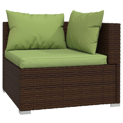 vidaXL 13 Piece Patio Lounge Set with Cushions Brown Poly Rattan-1